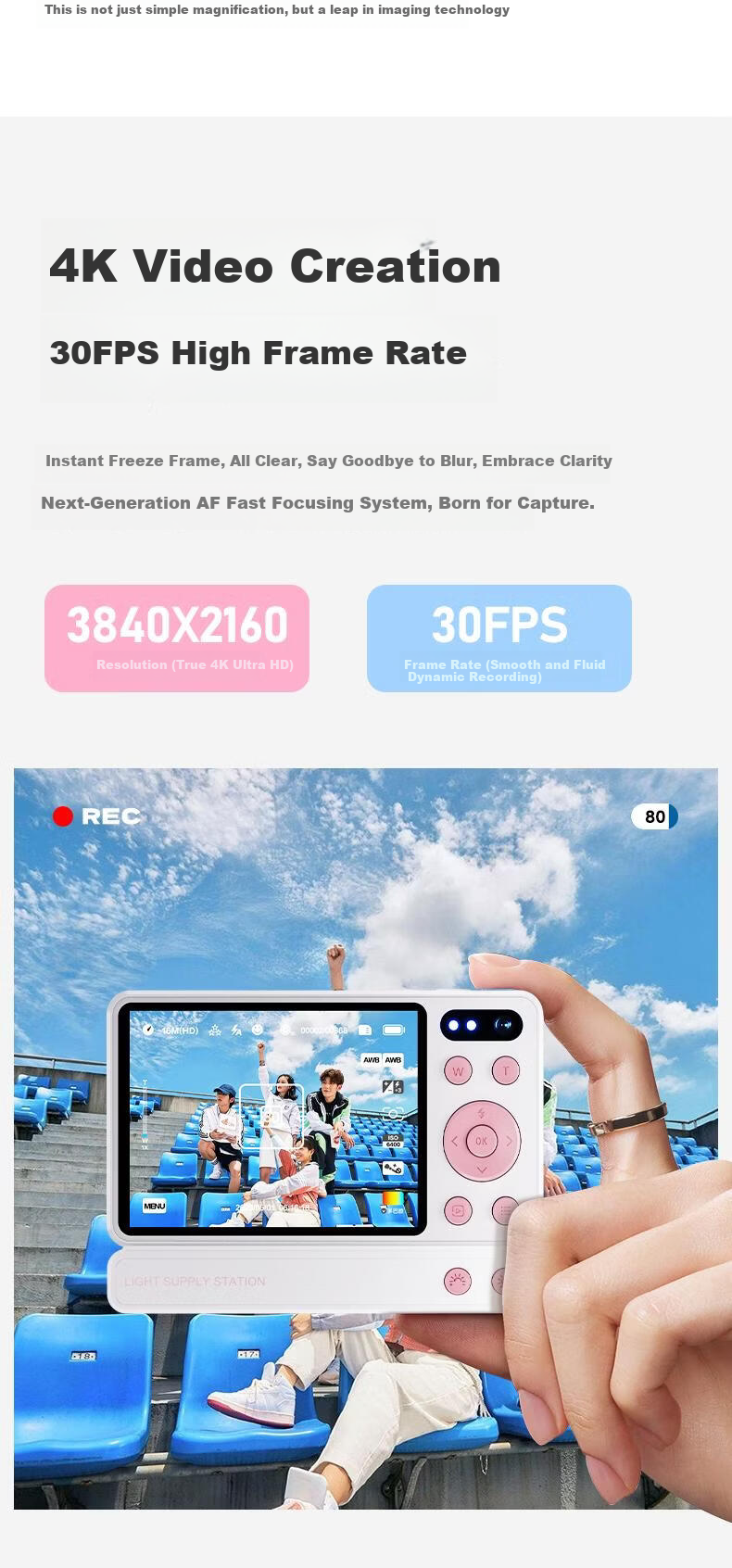 Patriot D6PRO Student Digital Camera Dual Lens White 64GB Retro CCD Entry-Level Travel Campus Compact Camera Birthday Gift for Girlfriend Girls Children's Day Gift 10