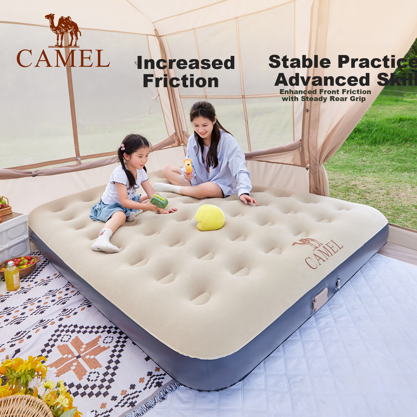 CAMEL (CAMEL) [JD Exclusive] Inflatable Air Mattress Outdoor Camping Double Automatic Air Bed 7701J