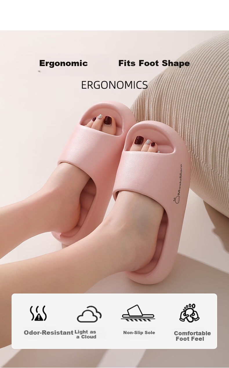 MashiMaro Women's Thick-Soled Platform Slippers, Height Increasing, Non-Slip Indoor Home Bathroom Shower Slippers MV094 2