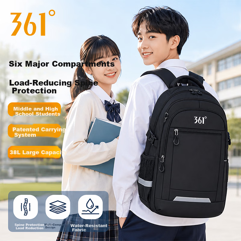361° Boys School Backpack Middle and High School Student Lightweight Waterproof Large Capacity Anti-Backpack for Primary School Students