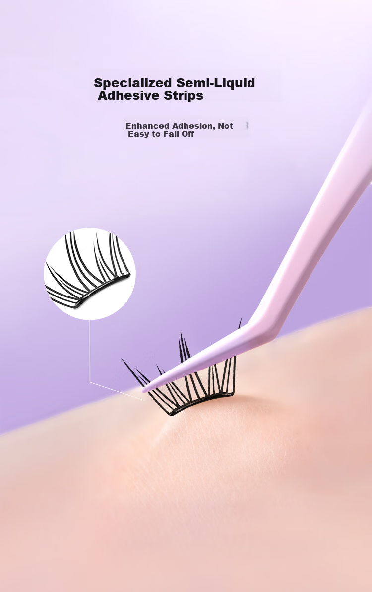 Meifuyu Thin Strip Glue-Free False Eyelashes Blue Tears 60 Clusters Self-Adhesive Lightweight Comfortable No Removal MF8840 9