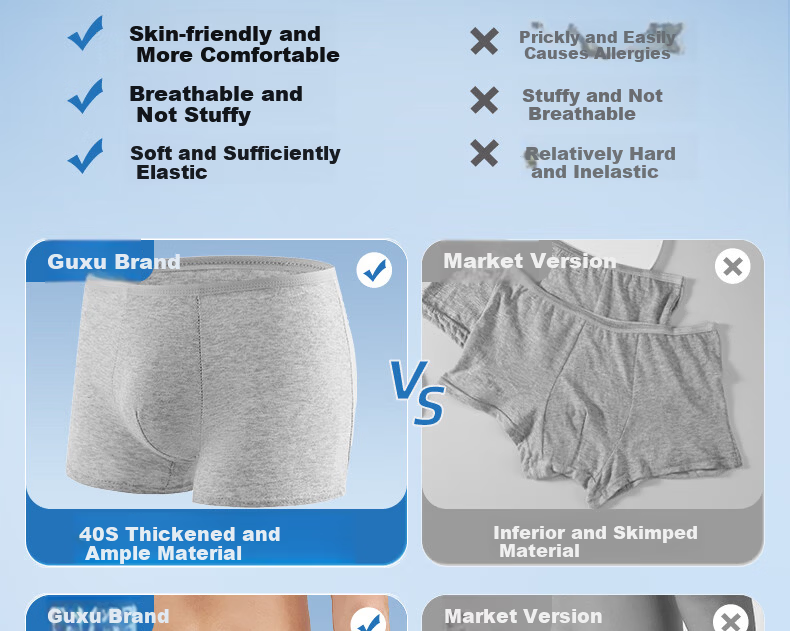 Guxu Disposable Men's Boxer Briefs Pure Cotton Sterile Travel Underwear 12-Pack 8