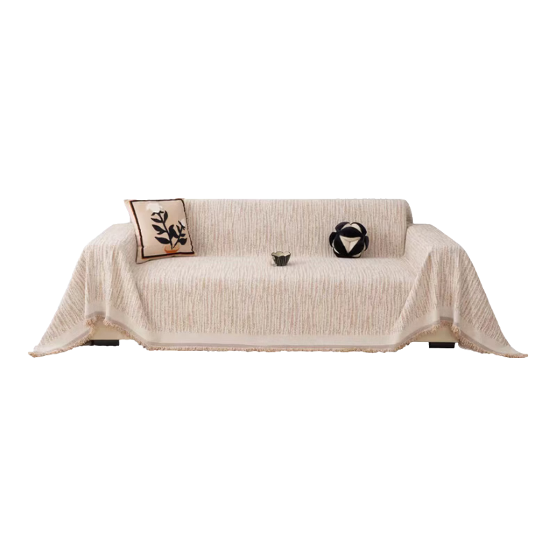 MUJI Class A Baby Sofa Cover Full Coverage Four Seasons Non-Slip Sofa Slipcover Full Wrap Cushion 180*380 Champagne Coffee