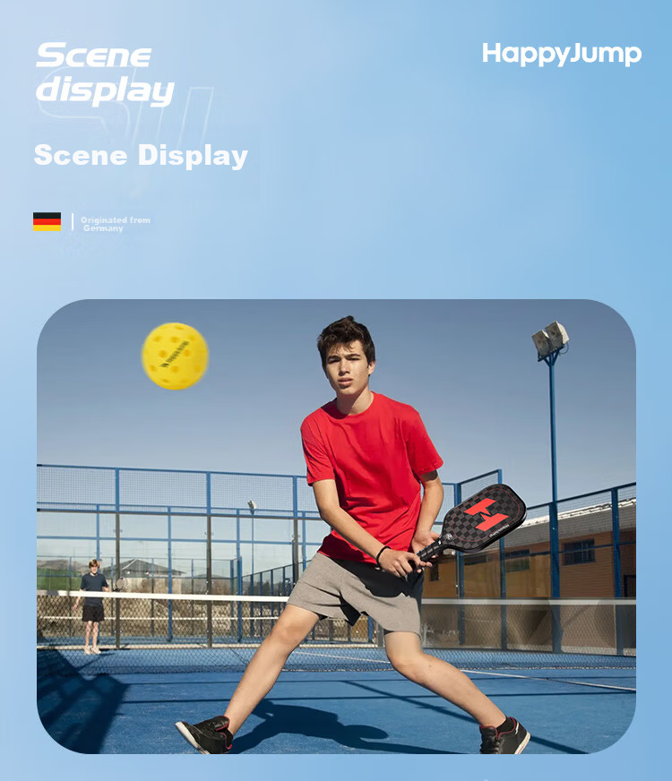 HiJump (Germany) Pickleball Paddle Tournament Grade 18K Carbon Fiber T800 Carbon Fiber Professional Single Paddle 16