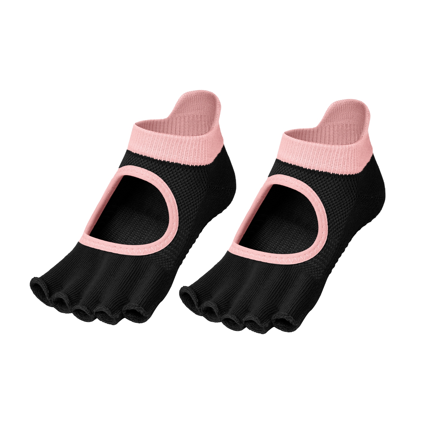 Keep Colorful Non-Slip Low-Cut Open-Toe Yoga Socks Indoor Floor Sports Dance Pilates Polar Night Black