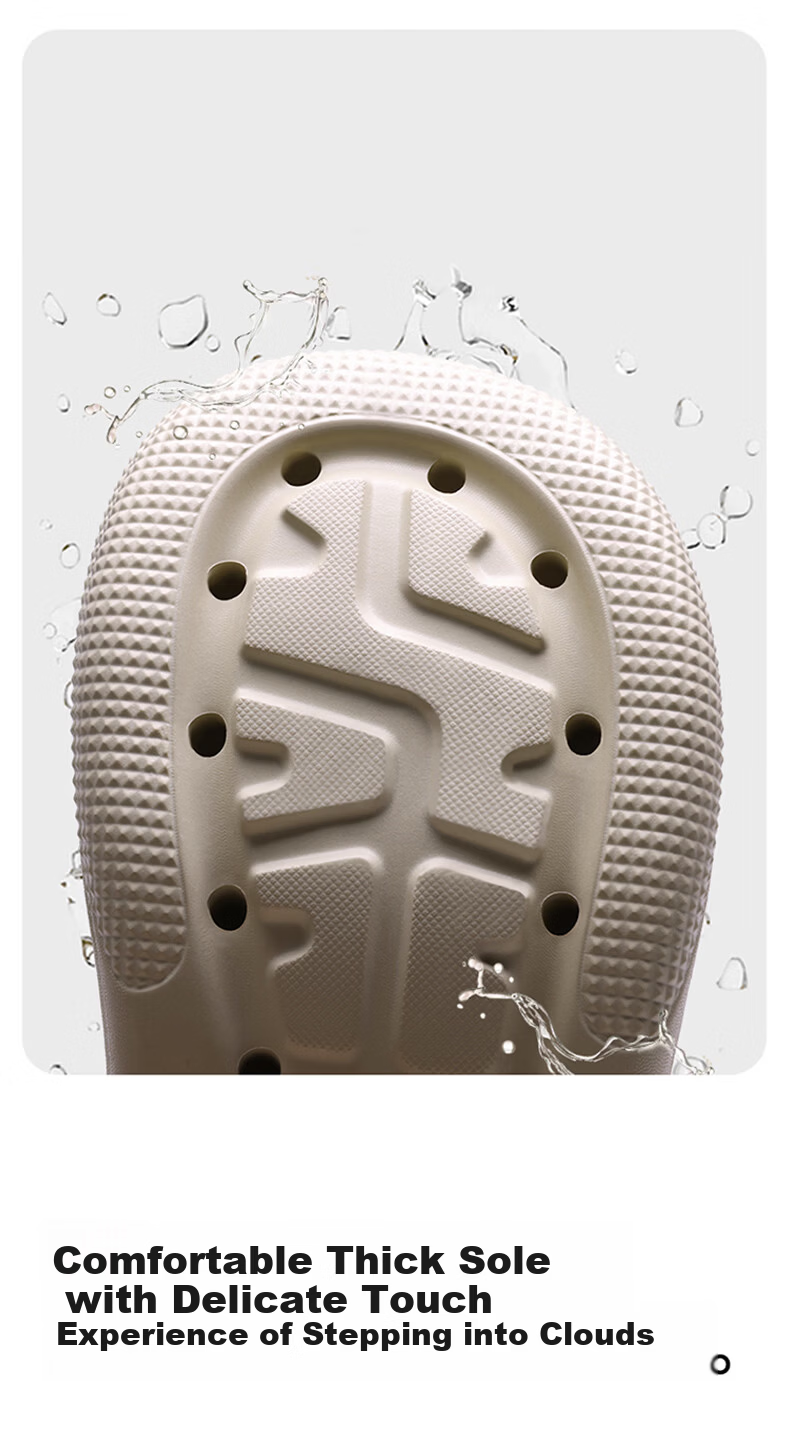 JEEP Women's Casual Herringbone Flip Flops Outdoor Slip-Resistant Thick Sole Height Increase 6cm Khaki Size 37-38 9