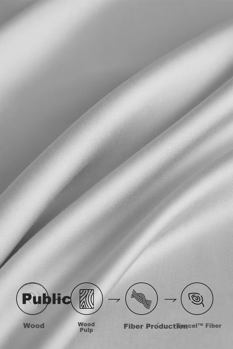 CROWN Pillowcase 48x74cm Pair Home Use 60-Count Tencel Lyocell Washed Pillowcase Gift Box Set 5