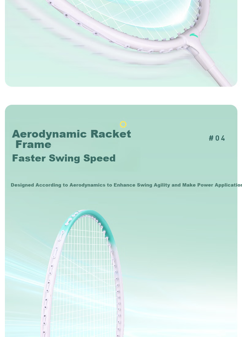 ANTA Badminton Racket Set Lightweight Durable Professional Training and Competition Racket 621-4 with Shuttlecock Gift 6