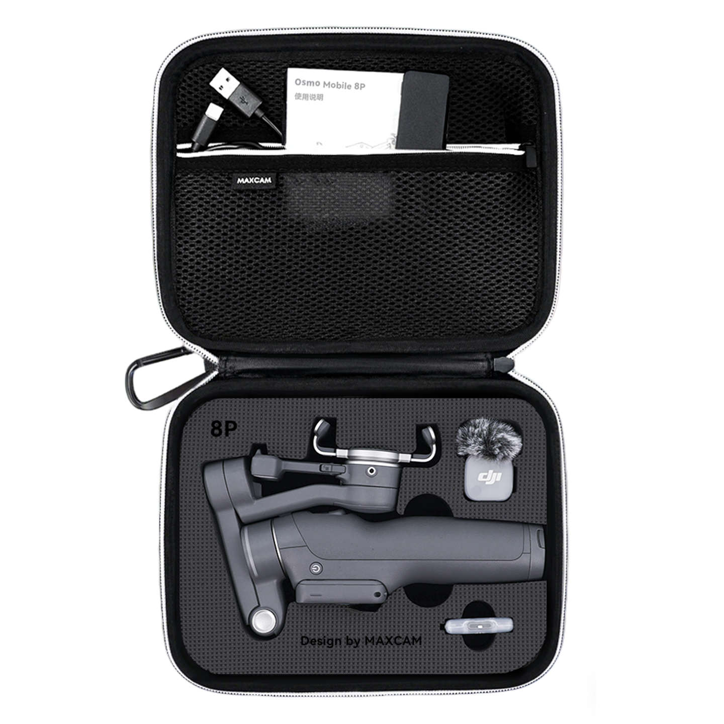 MAXCAM DJI Osmo Mobile 8P OM8P Smartphone Gimbal Stabilizer Portable Hard Shell Carrying Case Shockproof Protective Bag Accessory