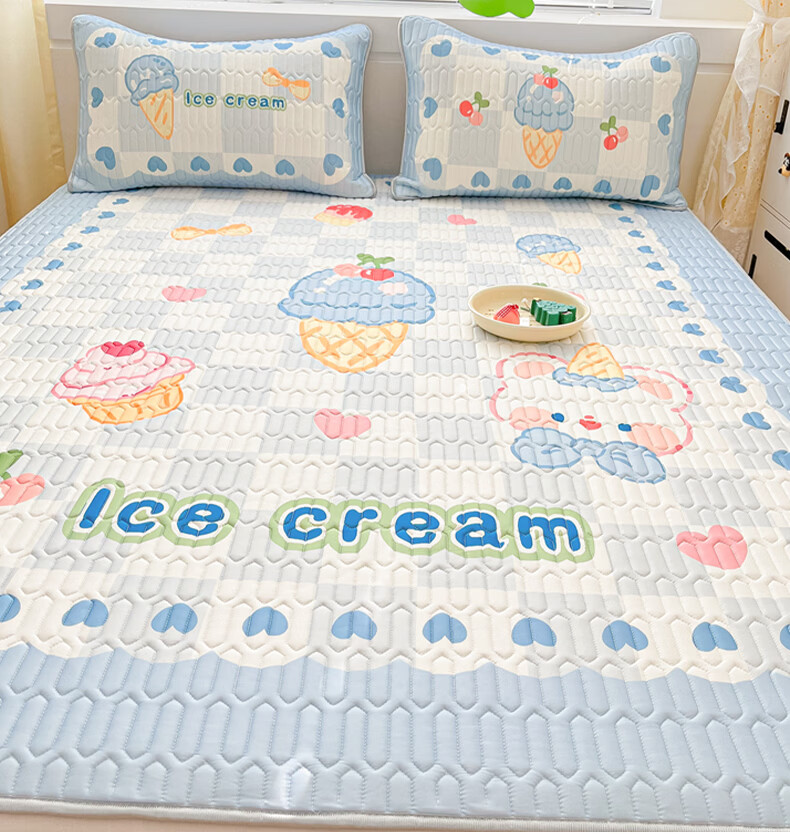 Hongdou Class A Ice Silk Cooling Mat Three-Piece Set Summer Soft Cooling Washable Mat 150*200cm 10
