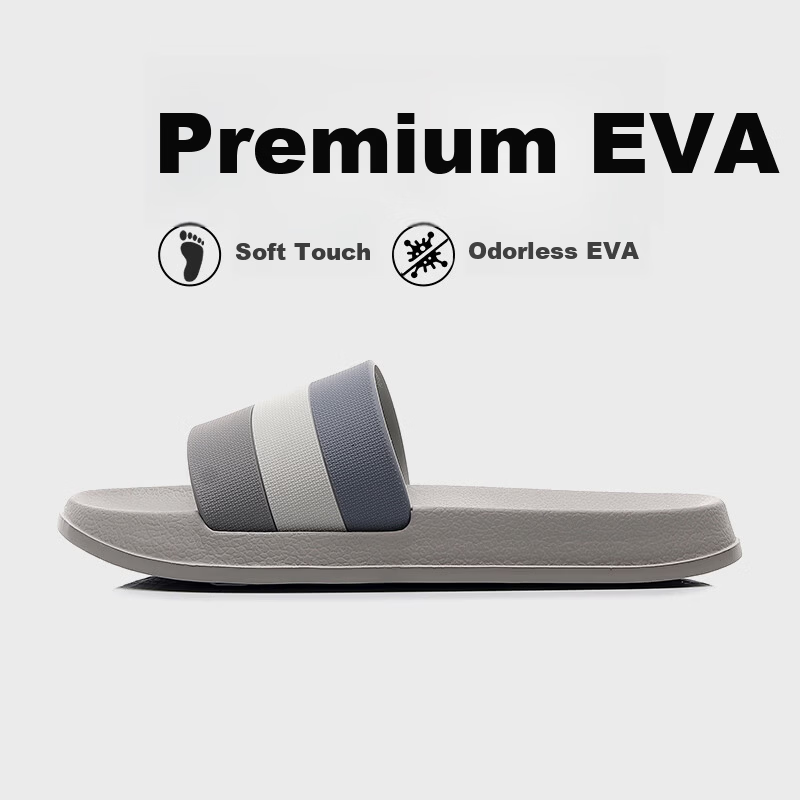 Ganmai Men's Summer Indoor Bathroom Non-Slip EVA Slippers Grey Size 39-40
