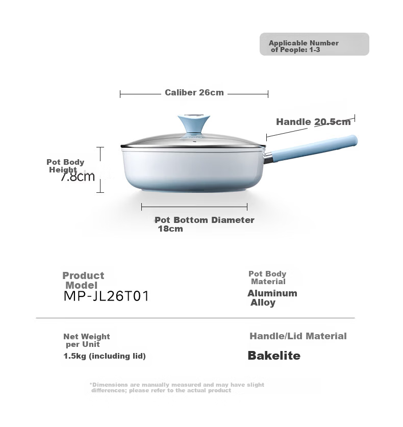 Midea Non-Stick Frying Pan, Deep Skillet, Titanium Grade Non-Stick, Spark-Free, Oil-Gathering, Steak Frying, Egg Frying, Suitable for Gas And Induction Cooktops 21