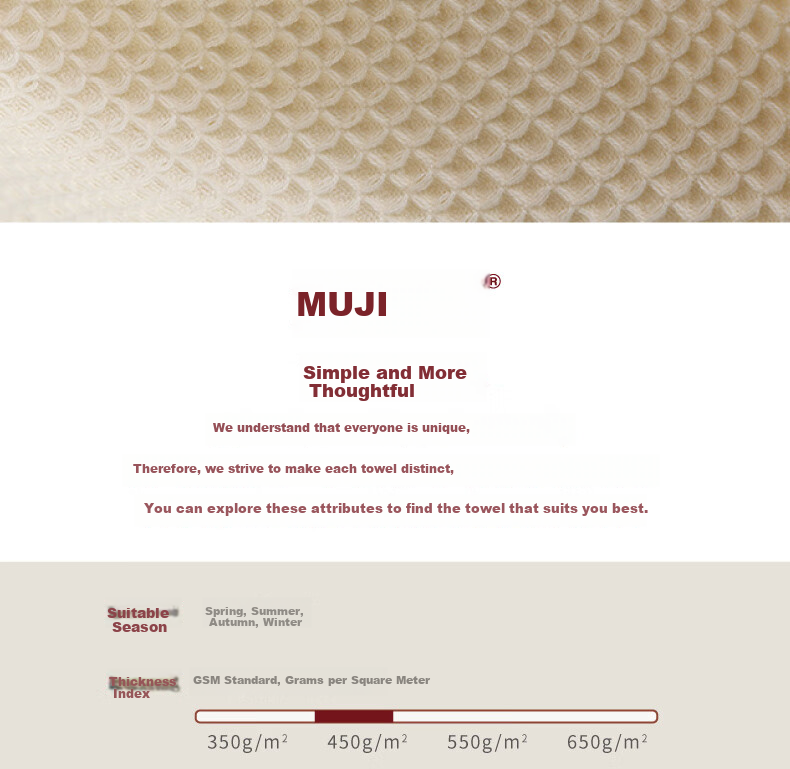 MUJI Antibacterial Towel 10A Xinjiang Cotton 130g Quick Absorb Thickened 100% Cotton 2-Pack Men's Face Towels 4
