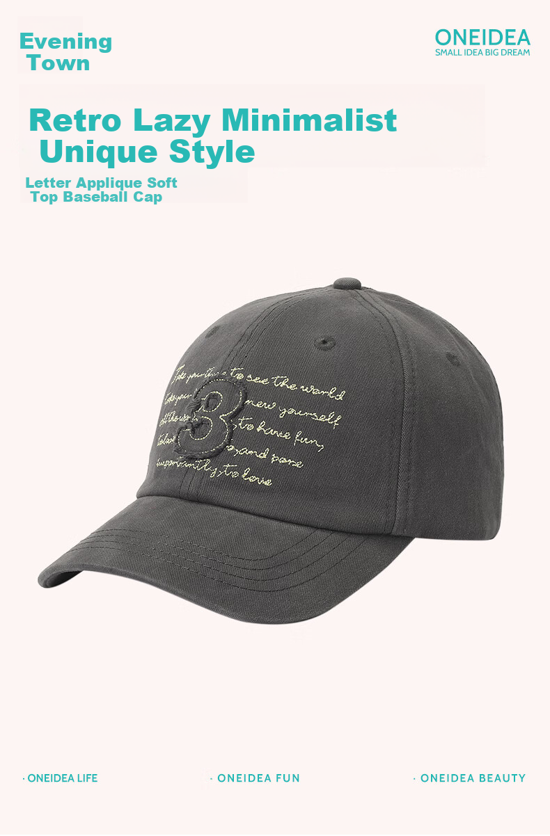 Wanding Baseball Cap for Women with Washed Fabric, Letter Embroidery, Curved Brim, Soft Top, Couple's Hat for Men, Washed Pink 2