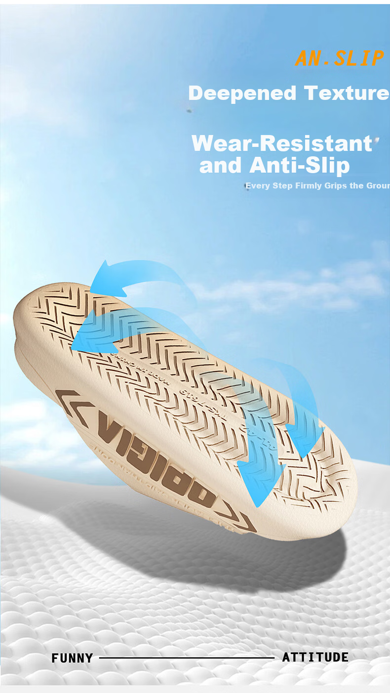 Ganmai Men's Thick Sole Slippers Summer Outdoor Non-Slip Soft Sole Beach Shoes Trendy Home Sandals White Size 42-43 4