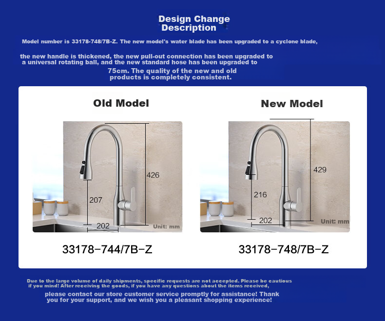 JOMOO Kitchen Faucet Three-Way Water Outlet Hot and Cold Dual Control Pull-Out Brass Alloy Sink Faucet 33255 3