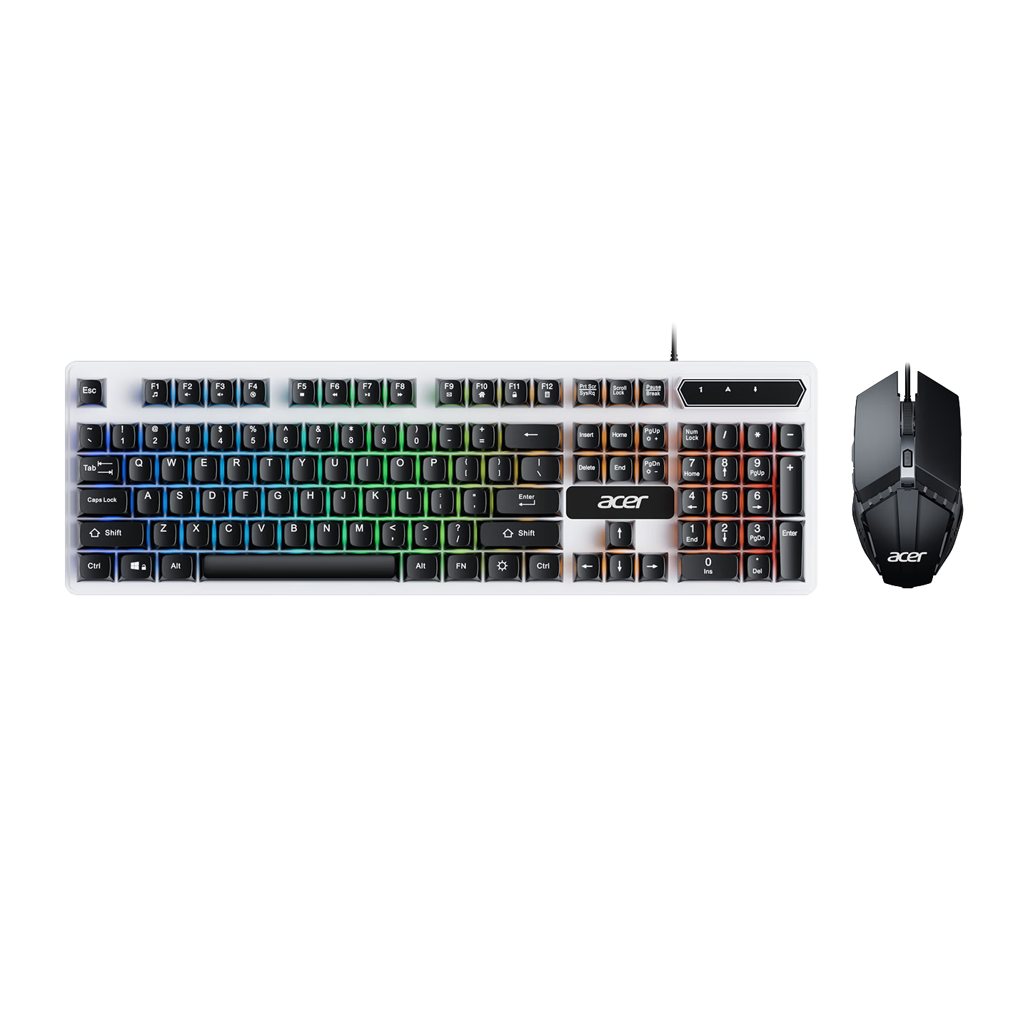 Acer Wired Gaming Backlit Mechanical Feel Keyboard and Mouse Combo OCC350 Black for Desktop Laptop Internet Cafe E-sports Membrane Keyboard and Mouse