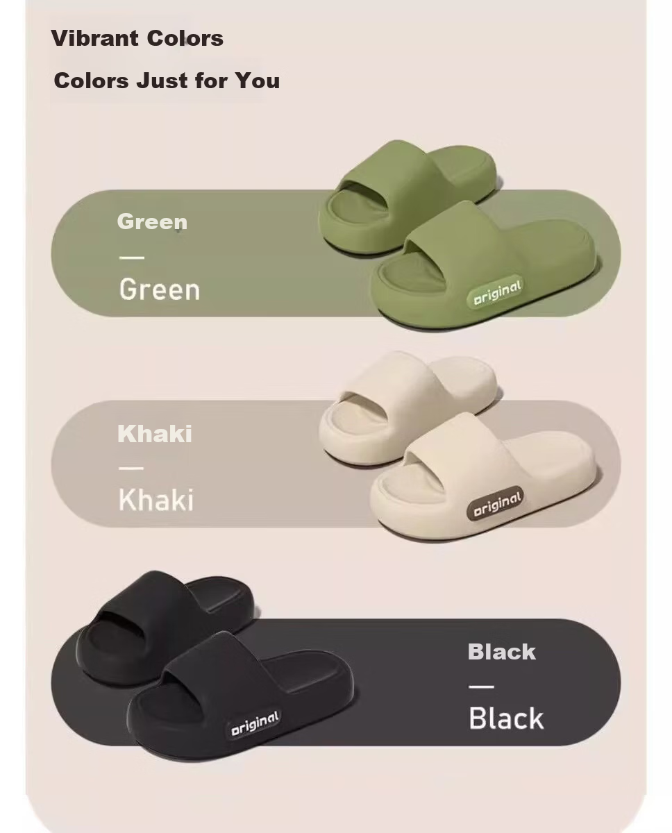 Ganmai Men's Summer Indoor Home Thick Sole Bathroom Non-Slip Slippers Green Size 38-39 16