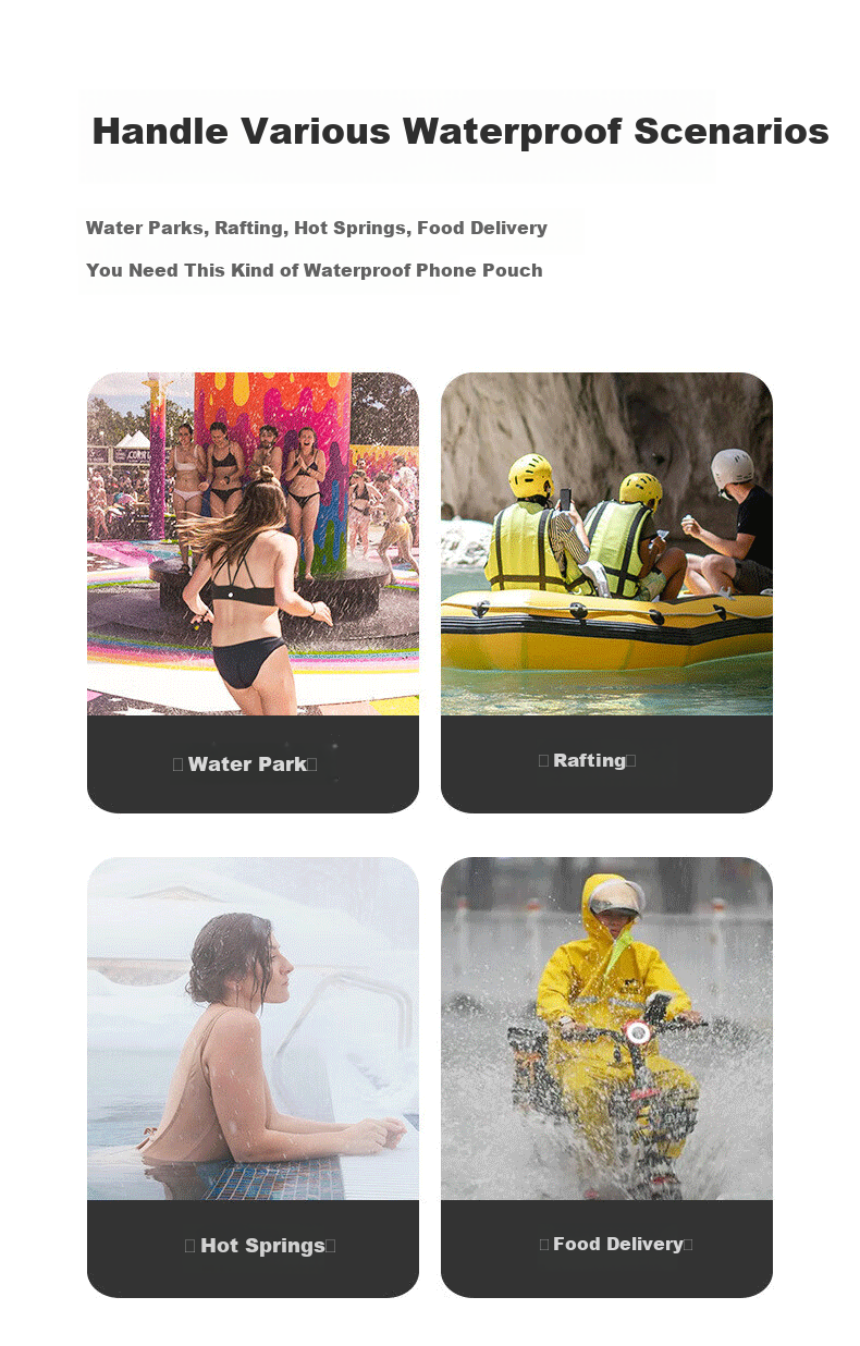 Ousen Large Capacity Waterproof Phone Bag Touchscreen Swimming Diving Rafting Hot Spring Beach Photography Women's Crossbody Waterproof Case 8