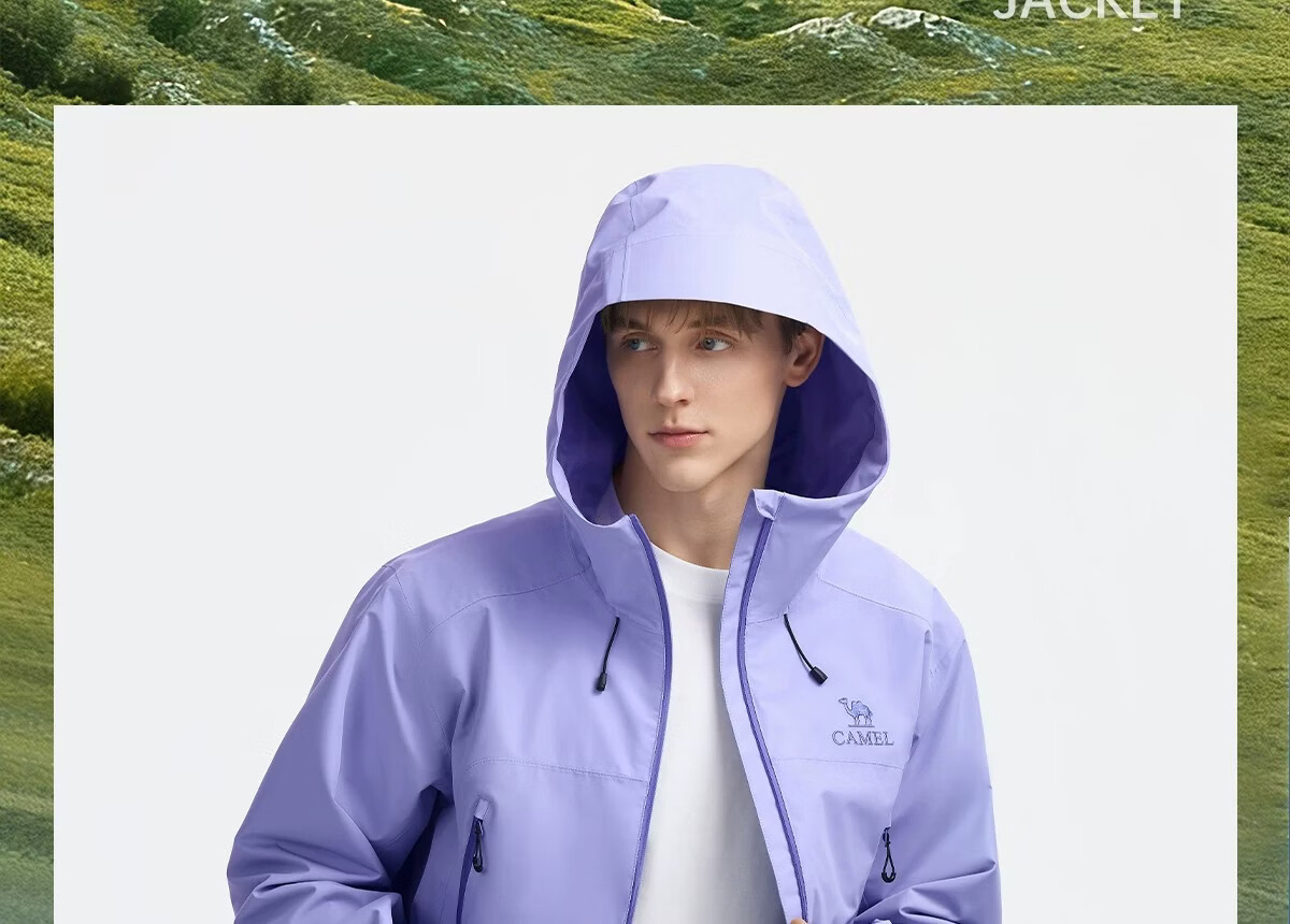 Camel [Zhangjiajie Qixing Mountain Outdoor Challenge Edition] Women's Color Shell Softshell Jacket Men's Waterproof Hard Shell Coat Women's 39