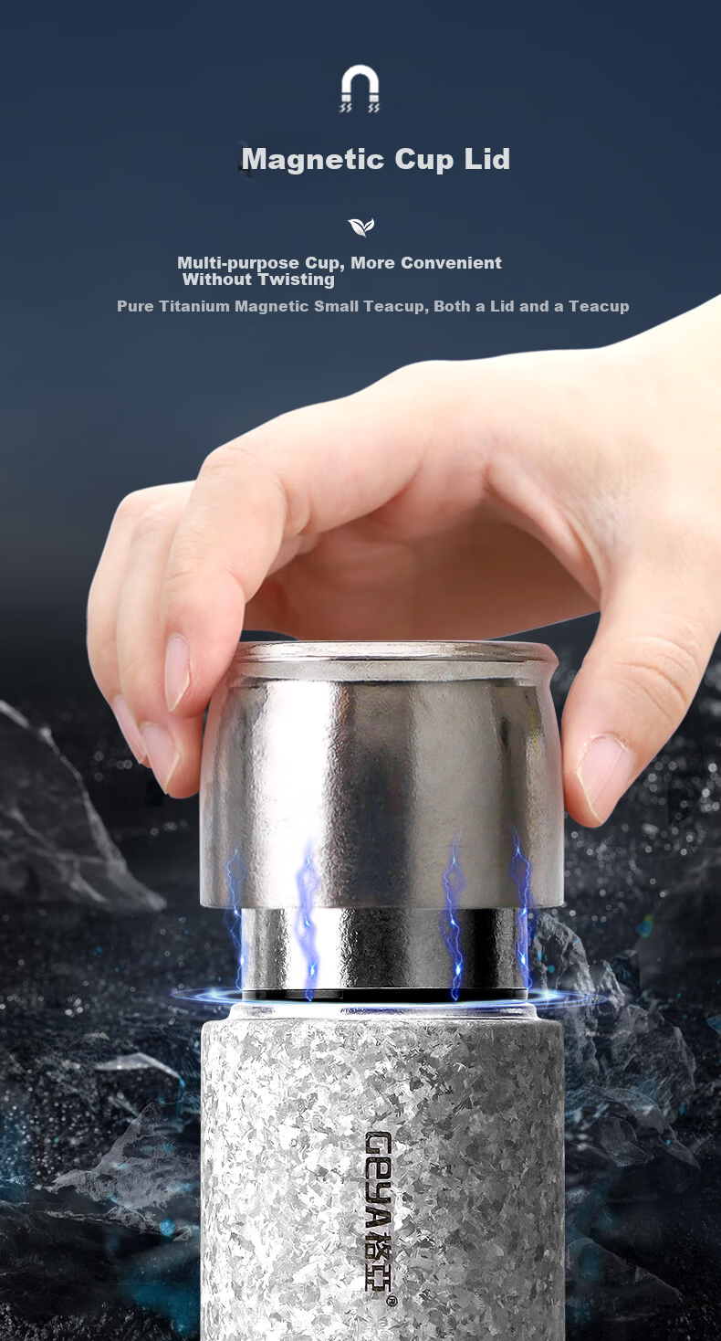 GEYA Antibacterial Pure Titanium Insulated Magnetic Tea Steeping Cup Customizable Thermal Water Bottle 14