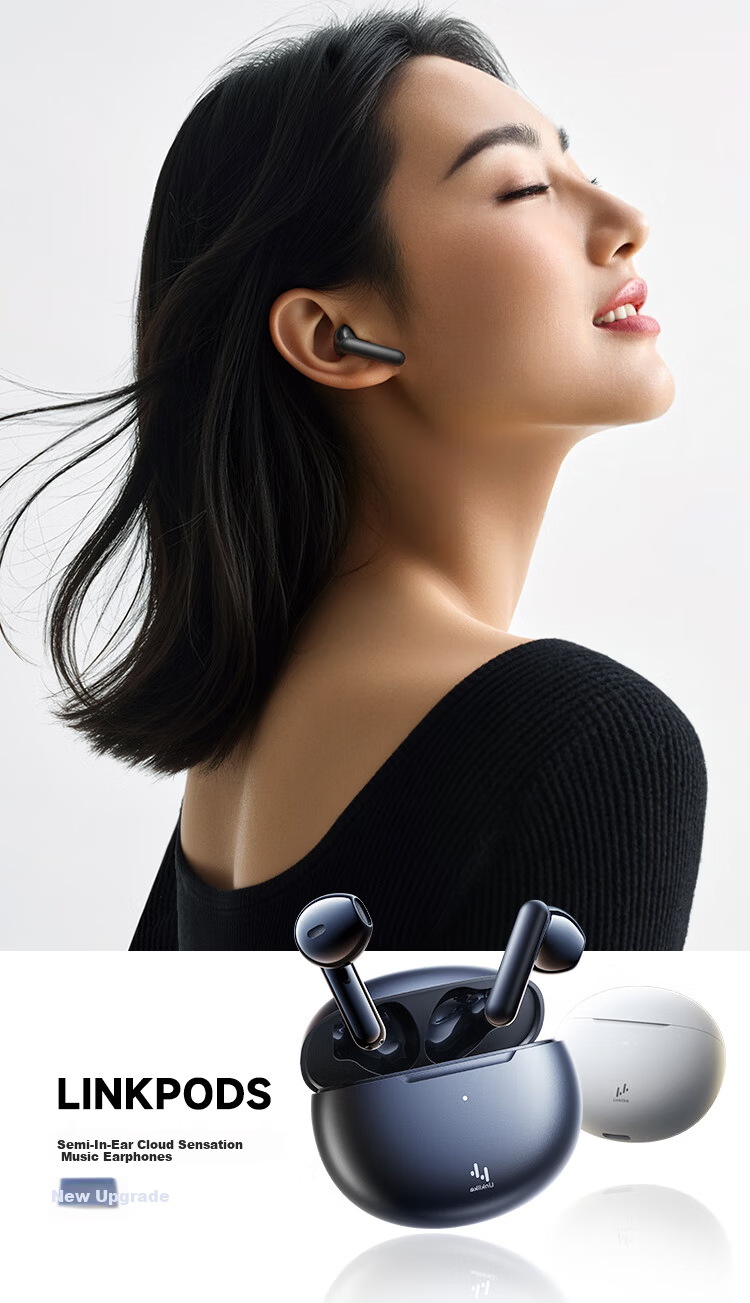 Linklike [Harmen Tuning | Surround Subwoofer] Bluetooth Earphones Semi-In 2026 New Model, Ultra-Long Battery Life, Wireless, for Men And Women, Comfortable for Long-Wear Use 8