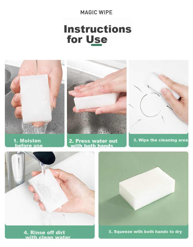 Shijia Nano Sponge Magic Eraser 12*6*3CM 12pcs Kitchen Cleaning Cloth Absorbent Oil Stain Remover Magic Sponge 10