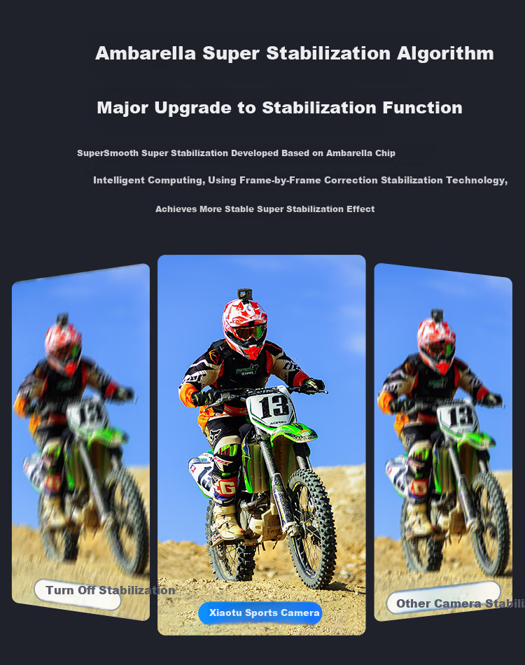 Xiaotu S6 Sports Camera 4K Super Stabilization Motorcycle DVR Outdoor Fishing Camera Bicycle Vlog Action Camera Official Standard Edition No Memory Card 16