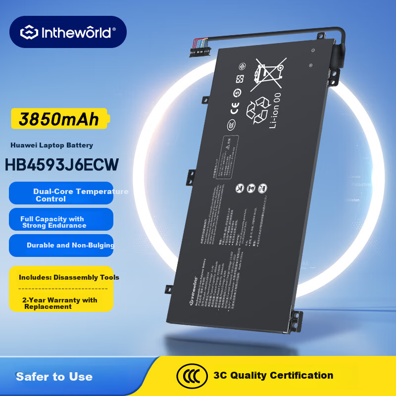 Jichuan Compatible Huawei MateBook 13 Laptop Battery WRT-W19 W29 WX9 HN-W19L WRTB-WFH9L HB4593J6ECW Internal Computer Battery