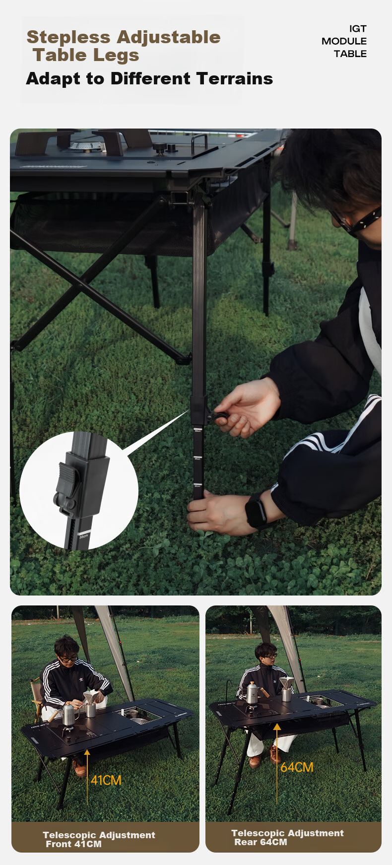 ABENAKI Korea 5-Unit IGT Camping Table Outdoor Portable Picnic Table Multifunctional Tactical Folding Table Camping Gear 3