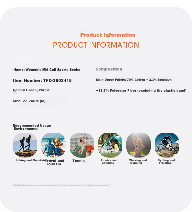 TFO 5th Generation Hiking Socks Comfortable Durable Outdoor Mountaineering Sports Running Socks B2902415 Women's Green L 4