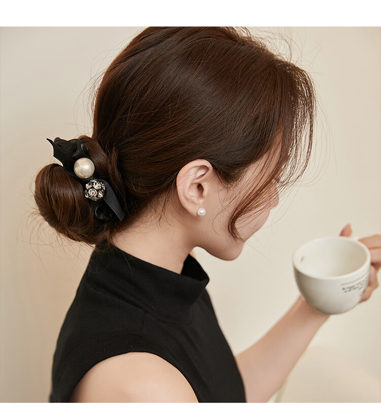 CHIMERA Round Bead Hair Tie Ponytail Holder Bun Hair Accessory Hairband for Women Teacher's Day Gift 5