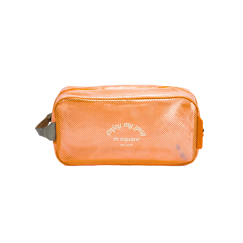 M Square Large Capacity PVC Waterproof Portable Gym Swimming Clothes Bag Travel Storage Anti-Dirt Jelly Orange