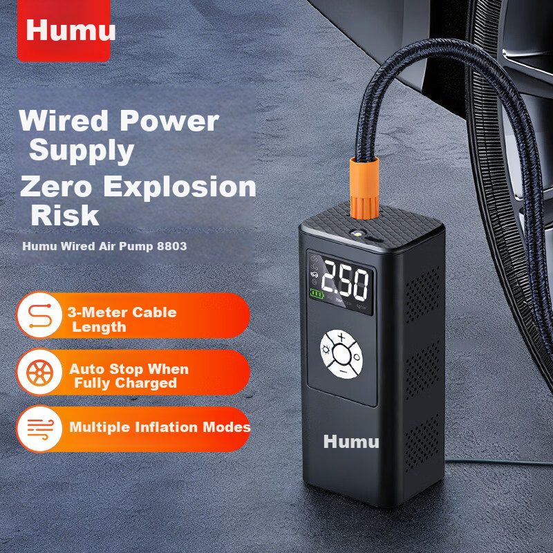 Jumu 12V Wired Portable Car Tire Inflator Electric Air Pump Multifunctional Air Compressor