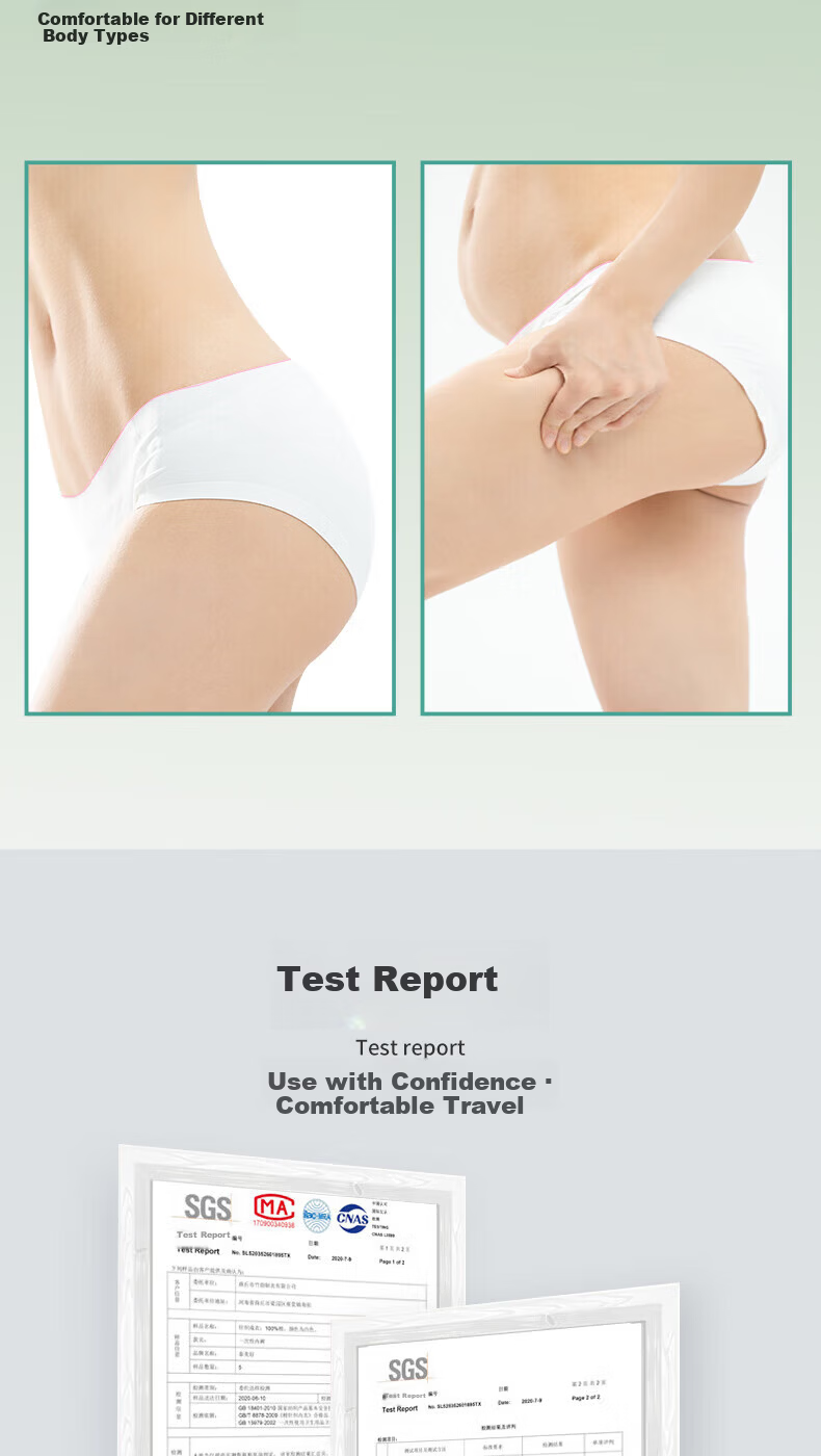 NolansenDi [100% Cotton] Women's Disposable Underwear Maternity Wash-Free Portable Travel Individually Packaged 10-Pack White Size M 8