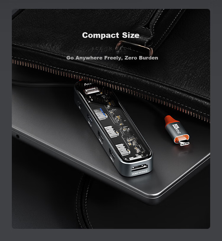 ACEELE Type-C 5-in-1 HDMI Hub USB Multiport Adapter PD Fast Charging Laptop Tablet Converter 0.15m 12