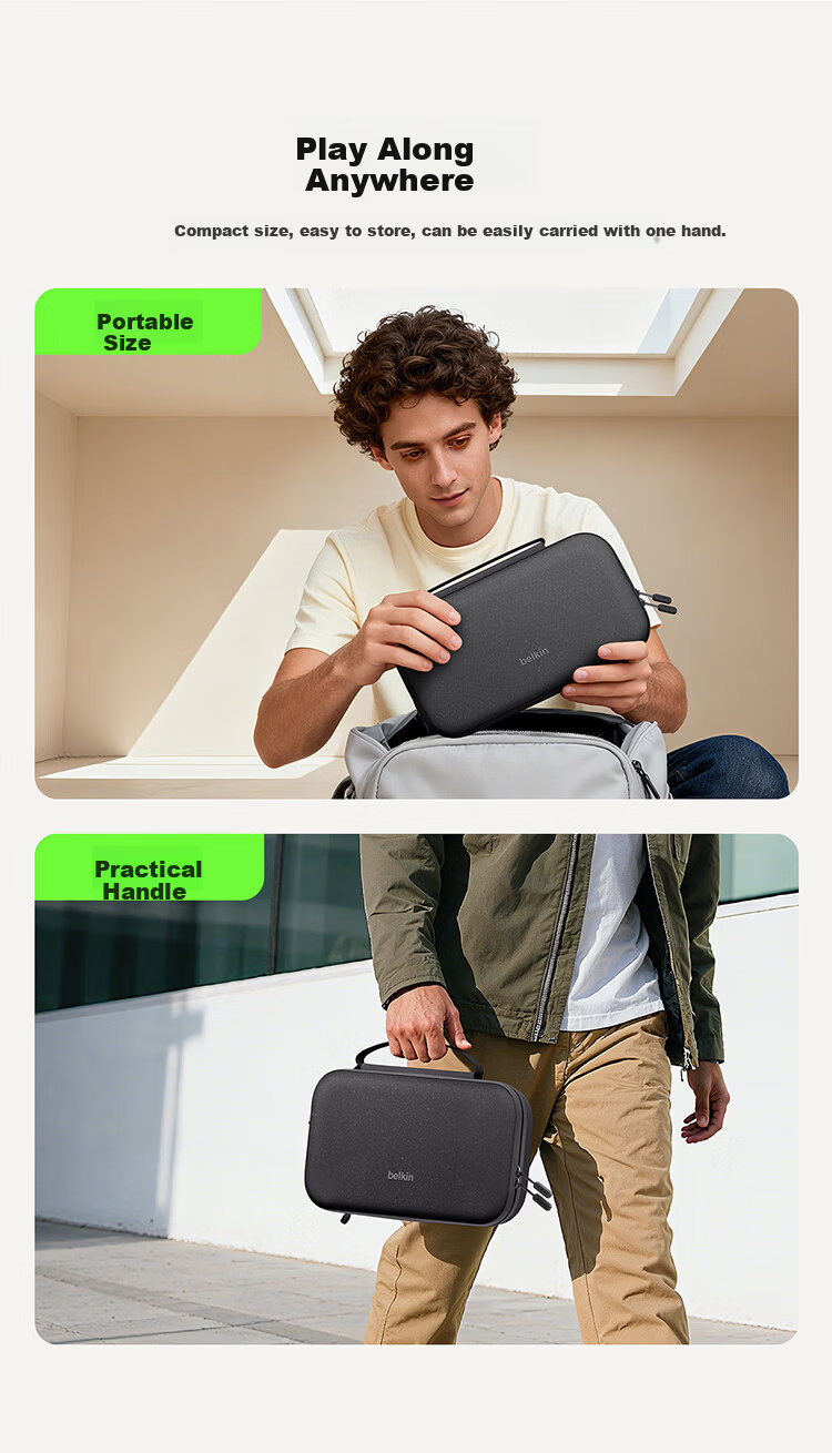 BELKIN Gaming Accessories Switch 2 Storage Case NS2 Cartridge Box Nintendo Protective Cover Protective Bag Shockproof Multi-functional Portable Storage Box Dark Gray 7