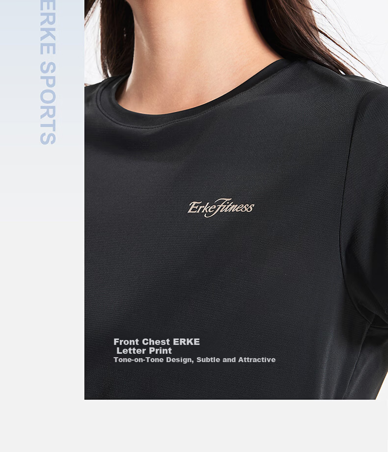 Erke Women's Crew Neck Short Sleeve Knit Shirt Summer Ice-Feel Functional T-Shirt Sports Running Casual Base Layer Top 7