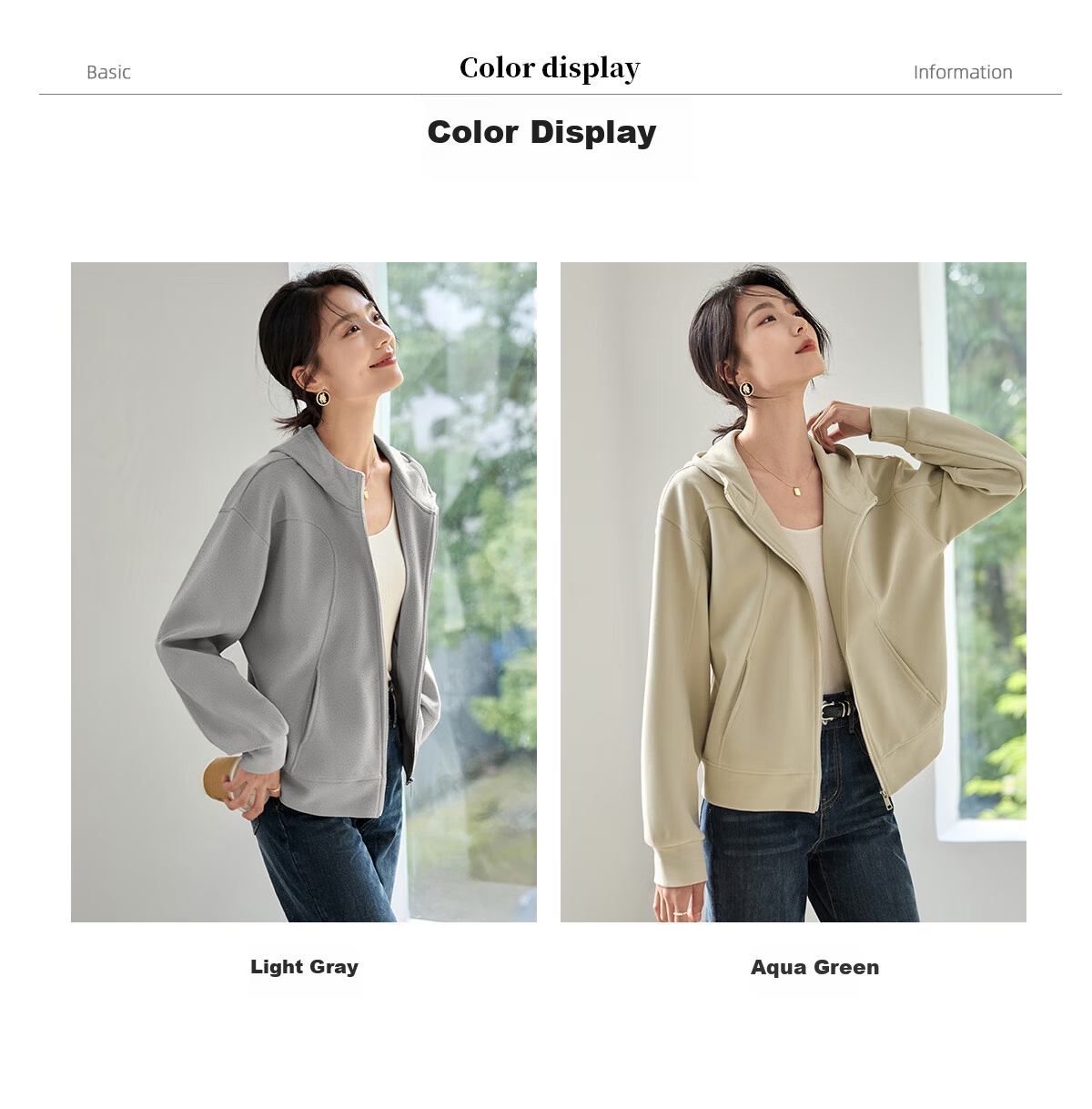 Chushen Spring and Autumn Casual Jacket Women Wilderness Mallard Design Splicing Fashion Casual Hooded Top S143U1001 11