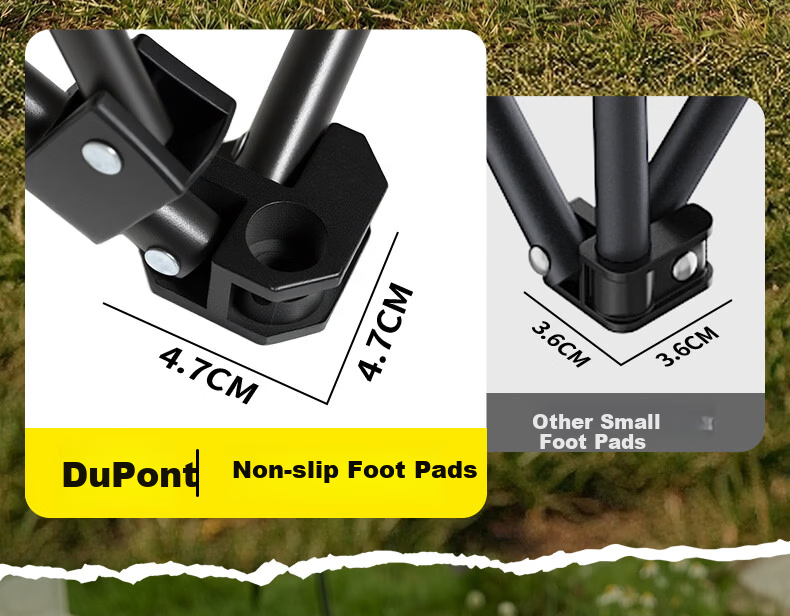 DU PONT Outdoor Folding Camping Chair Adjustable Footrest Recliner Multipurpose Chair 11