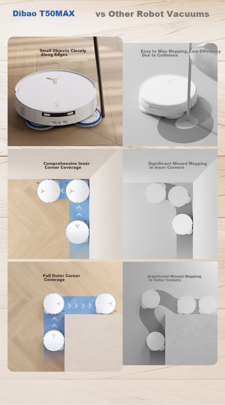 Ecovacs T50 MAX Robot Vacuum Cleaner and Mop Combo with Automatic Cleaning, Smart Home Hair Tangle-Free Ultra-Thin Water Tank Version (Supports HarmonyOS) - Mother's Day Gift 21