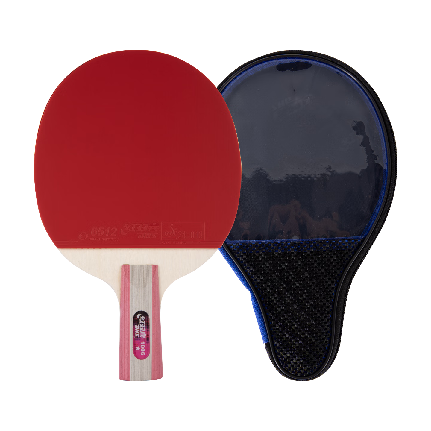 DHS One-Star Straight Handle Double-Sided Anti-Grip Table Tennis Racket, Single Racket Finished Product Bingbing Paddle F1006