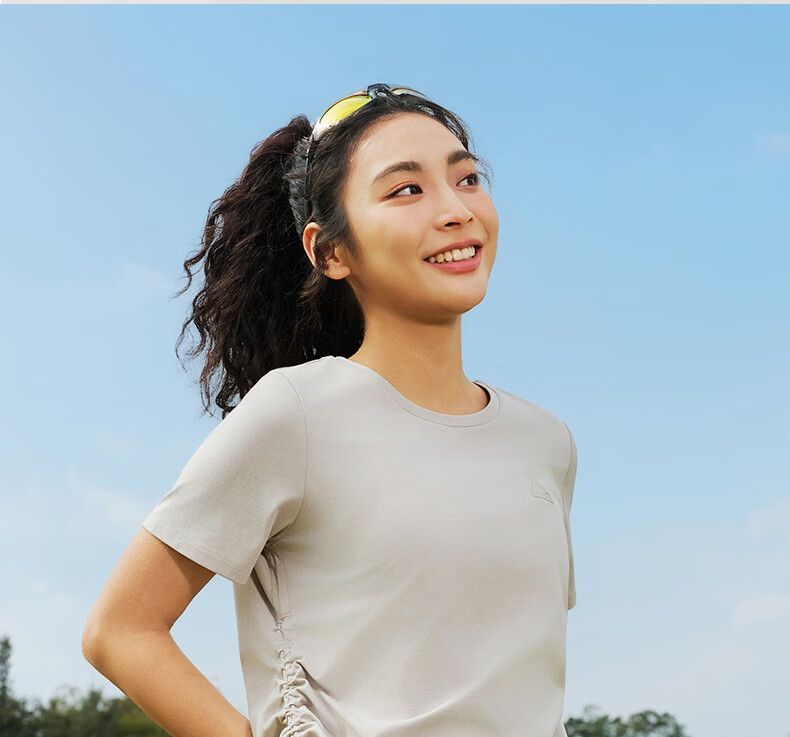 Peak Quick-Dry Short Sleeve Women's Summer Loose Breathable Sun Protection Waist-Cinching Casual T-Shirt Outdoor Sports Running Shirt DF662142 20