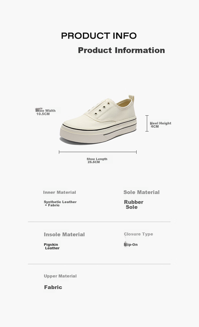 Belle Navigator Canvas Shoes Autumn Thick Sole Slip-On Casual White Women's Shoes B2699CM5 Brown Size 36 10
