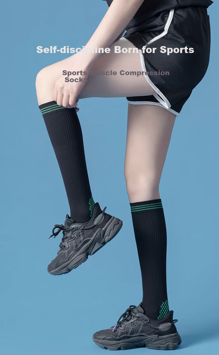 Dewick Sports Compression Socks Calf Muscle Support Running Cycling Jump Rope Basketball Mountaineering Professional Fitness Long Tube 2 Pairs L 1