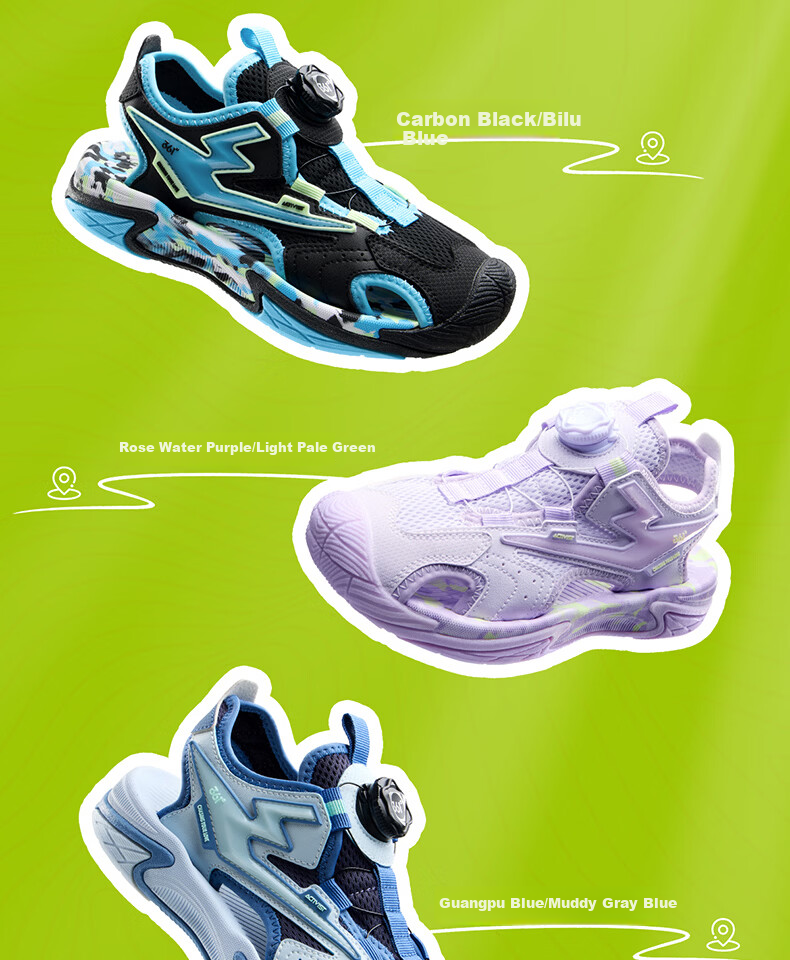 361° Kids Sports Shoes Summer 2026 Breathable Closed-Toe Durable Beach Sandals Purple Size 33 3