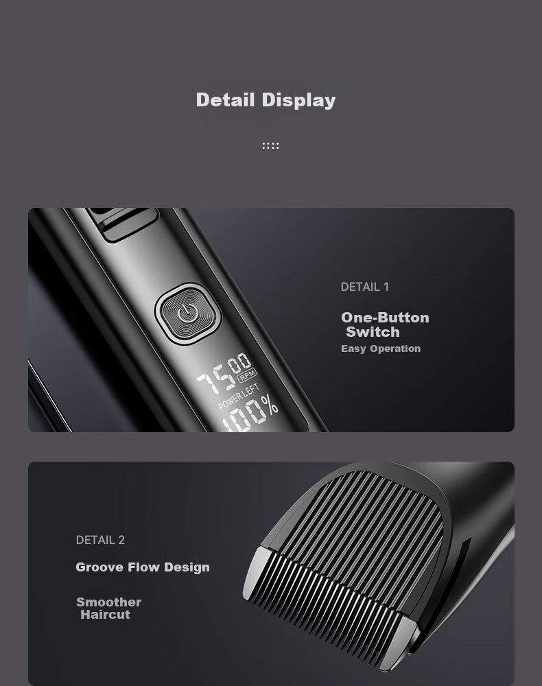 Qiman Professional Hair Clipper Electric Hair Trimmer Upgraded 2-Speed Power Men's Home Barber Haircut Tool 24