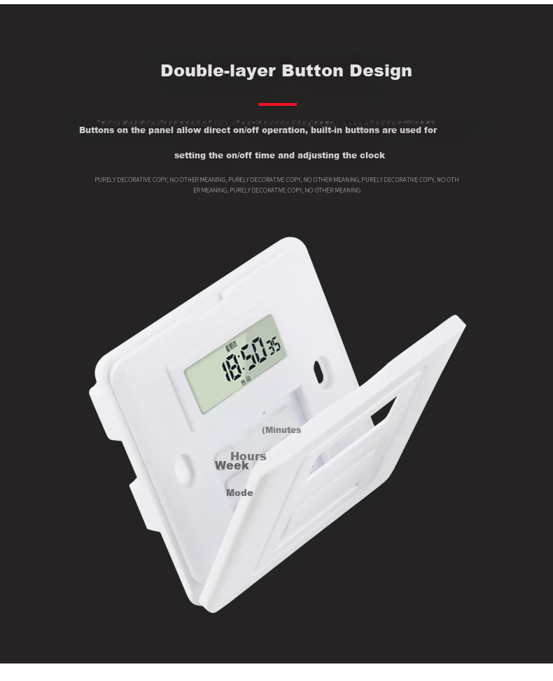 Xiya T21 Panel Timer Switch 250V Fully Automatic Wall-mounted Smart Time Control Microcomputer Advertising Light Timer 7