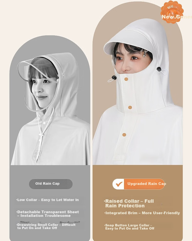 BWNK Electric Vehicle Raincoat Long Full-Body Thickened Enlarged Unisex Adult Motorcycle and Electric Scooter Rain Poncho 4