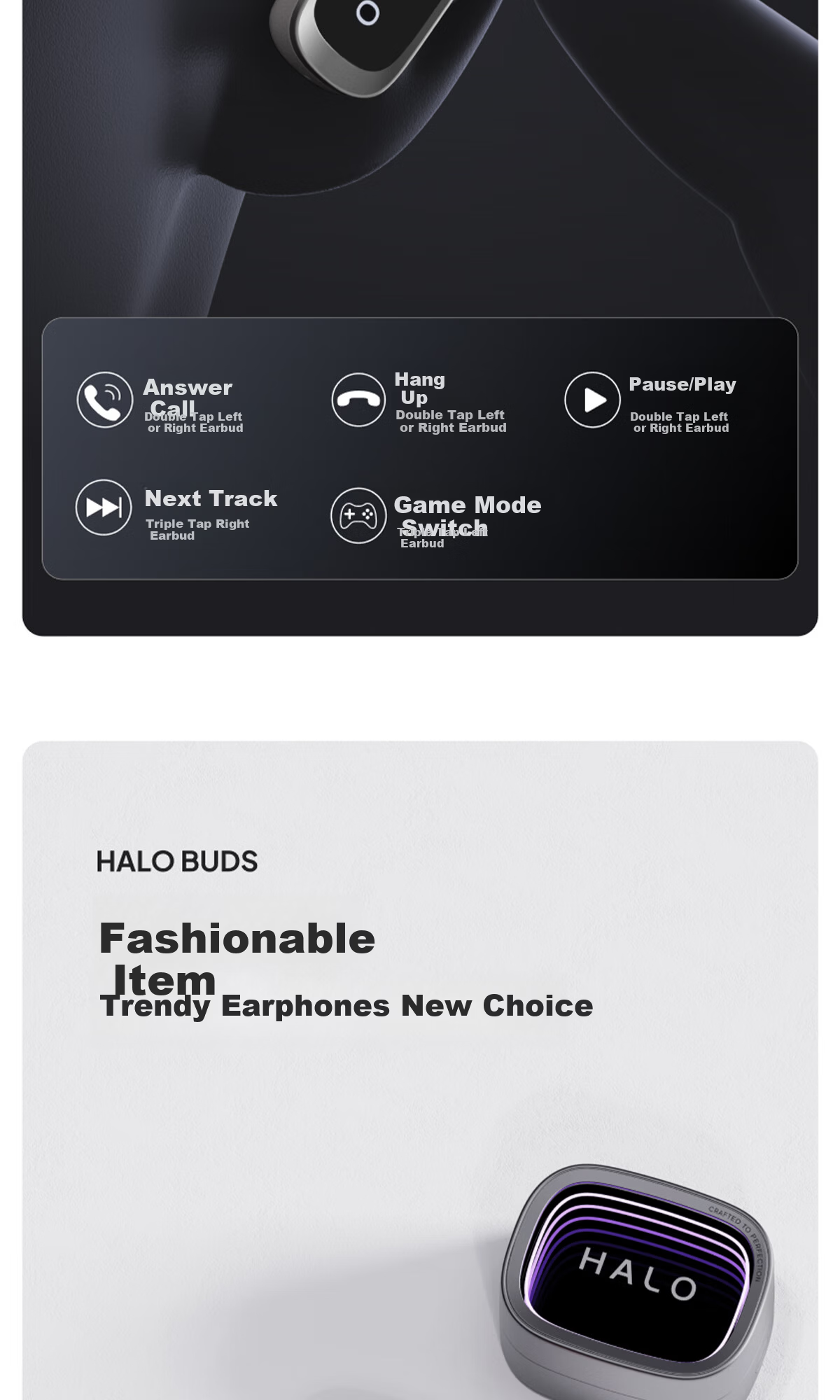 EDIFIER Halo Buds Abyss Cyber Trend Semi-In-Ear Bluetooth Earphones RGB Lighting Long Battery Life Low Latency Compatible with Apple Huawei Xiaomi Dawn White 13